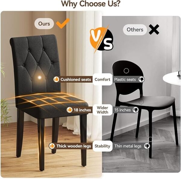 Upholstered Dining Chairs Set of 4 by Welzona - Image 3