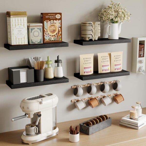 Fixwal 4-Pack Rustic Floating Shelves