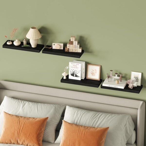Fixwal 4-Pack Rustic Floating Shelves