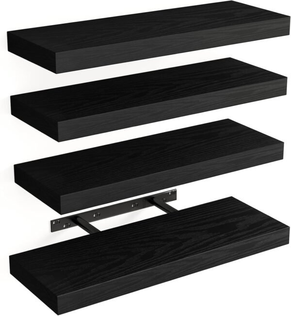 Fixwal 4-Pack Rustic Floating Shelves