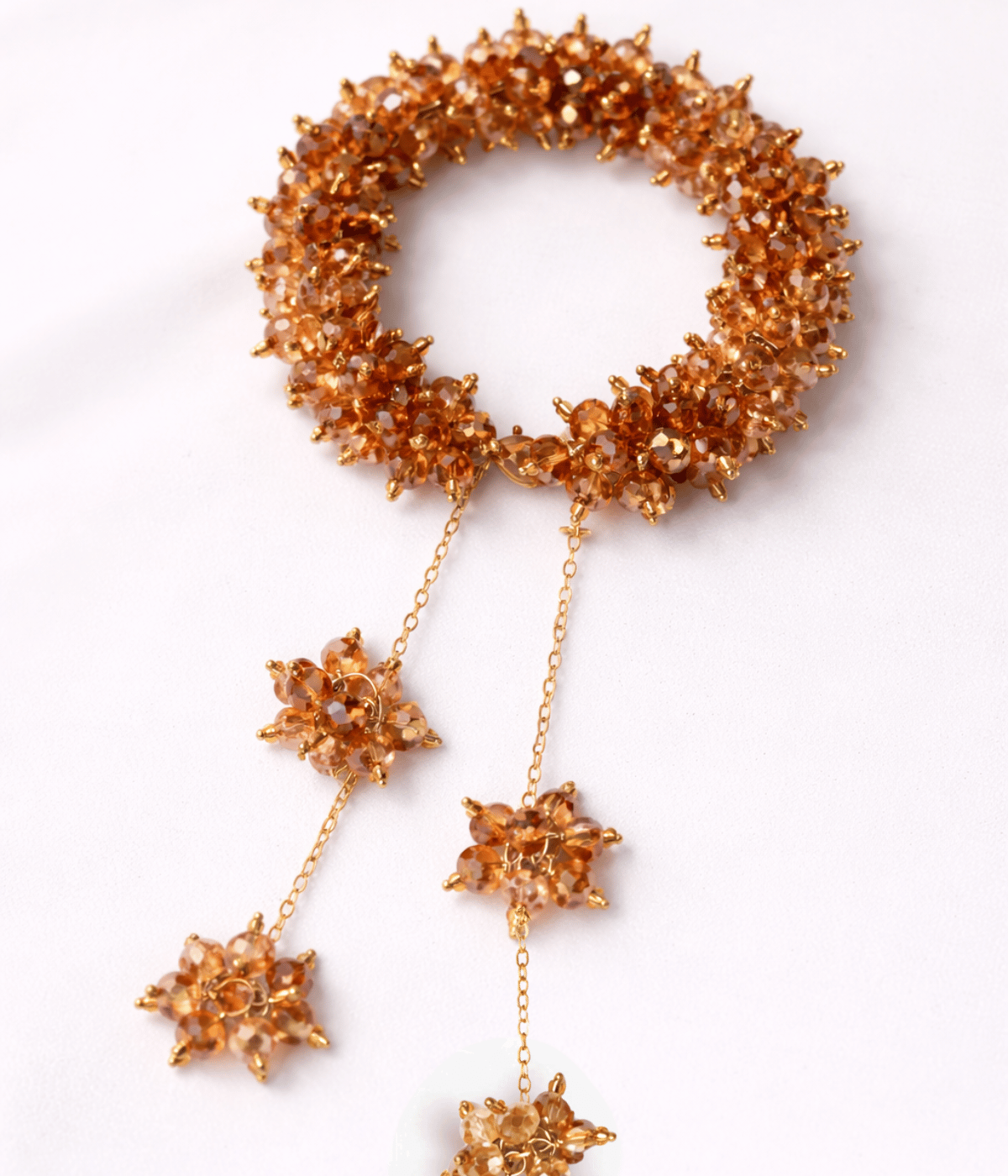 crystal handmade wedding golden gajrah bracelet close up