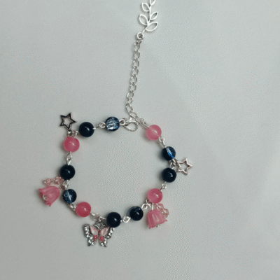 Charmful crystal bracelet with cute charms