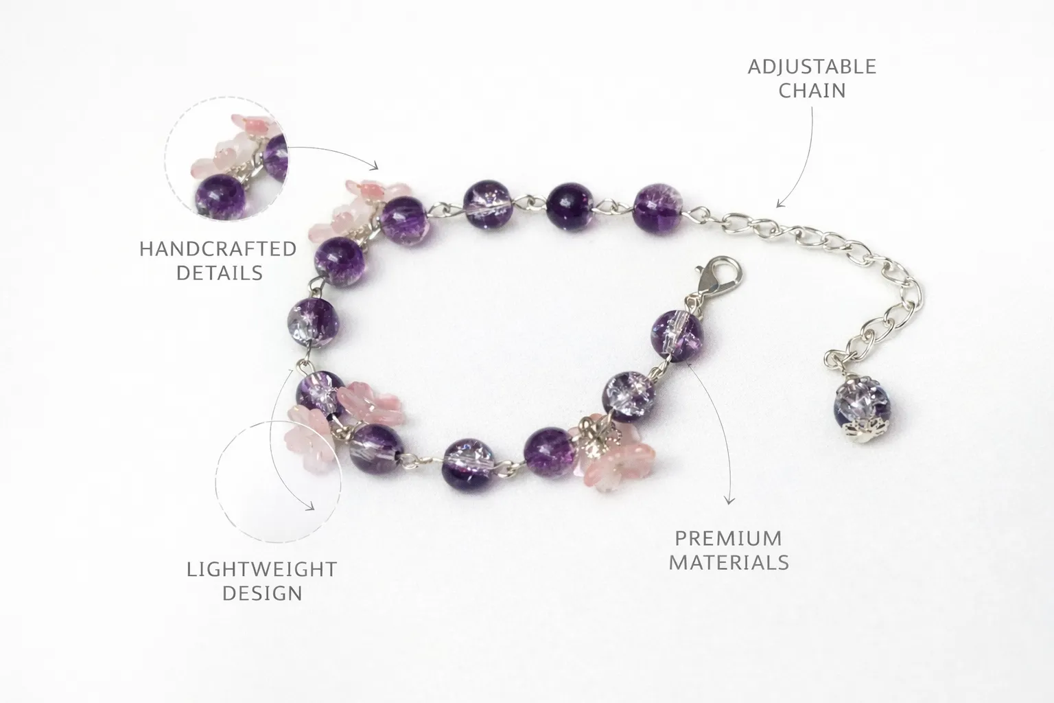Charmful crystal bracelet gift style