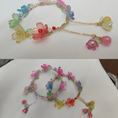 colourful flower bracelet handmade by Stay Decorative