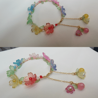 Colourful Flower Bracelet - Powerful Handmade Style No. 7 - Multicolor