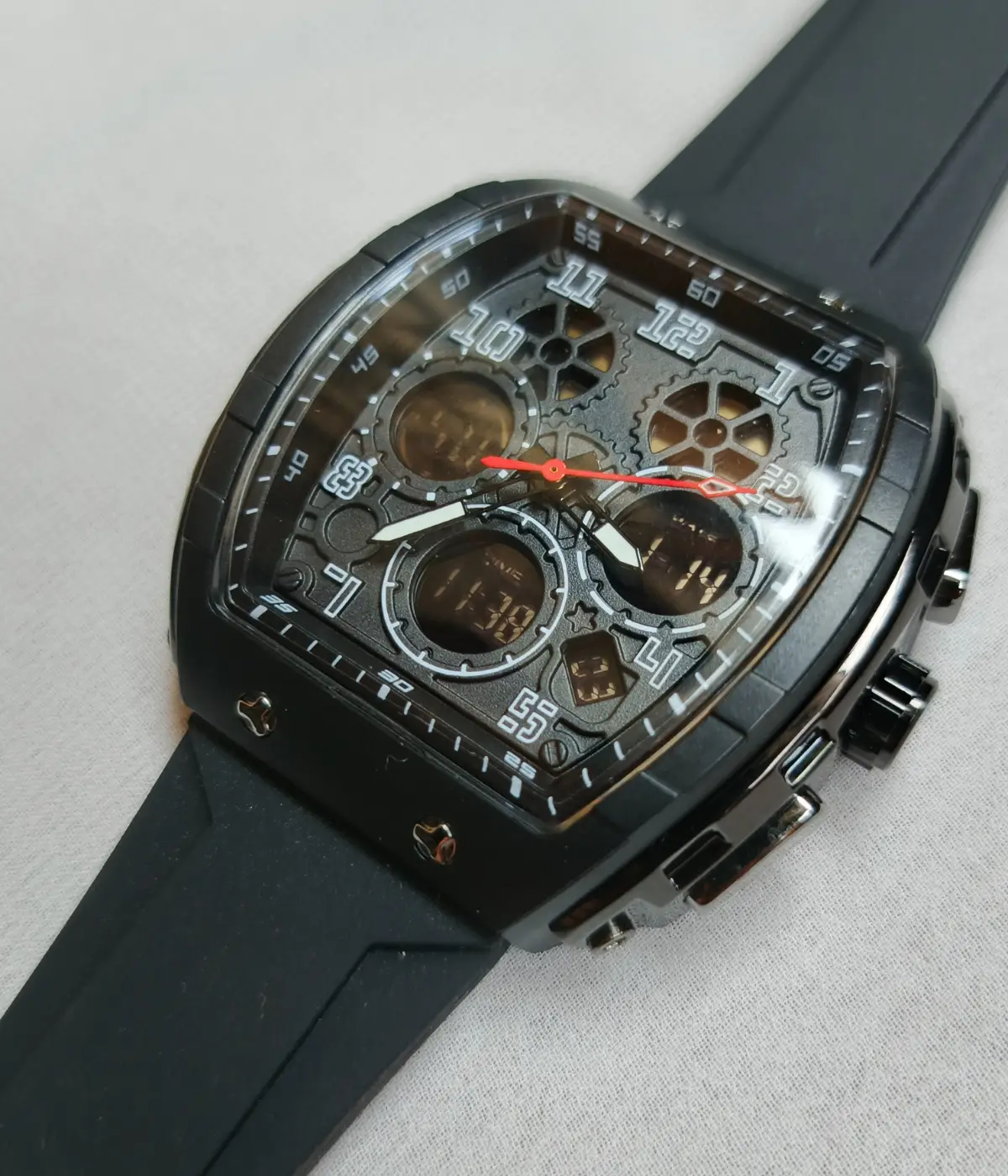 Dual SANDA Watch black dual time display