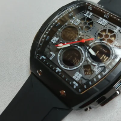 Dual SANDA Watch black dual time display