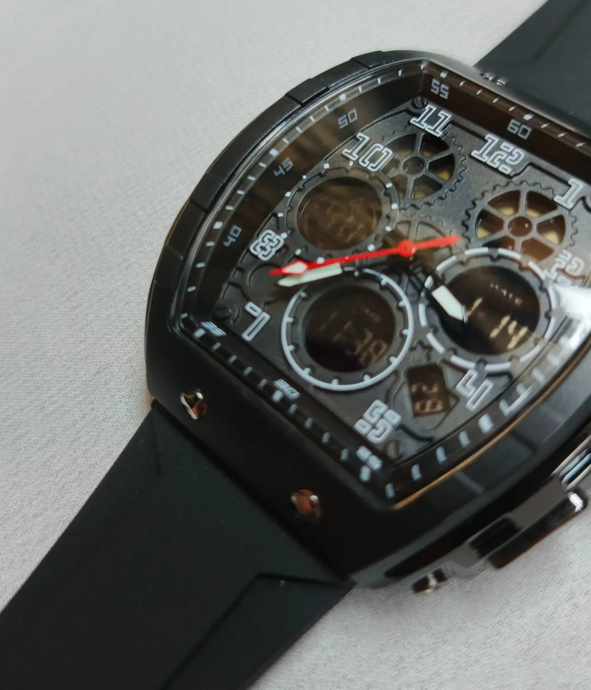 Dual SANDA Watch black dual time display