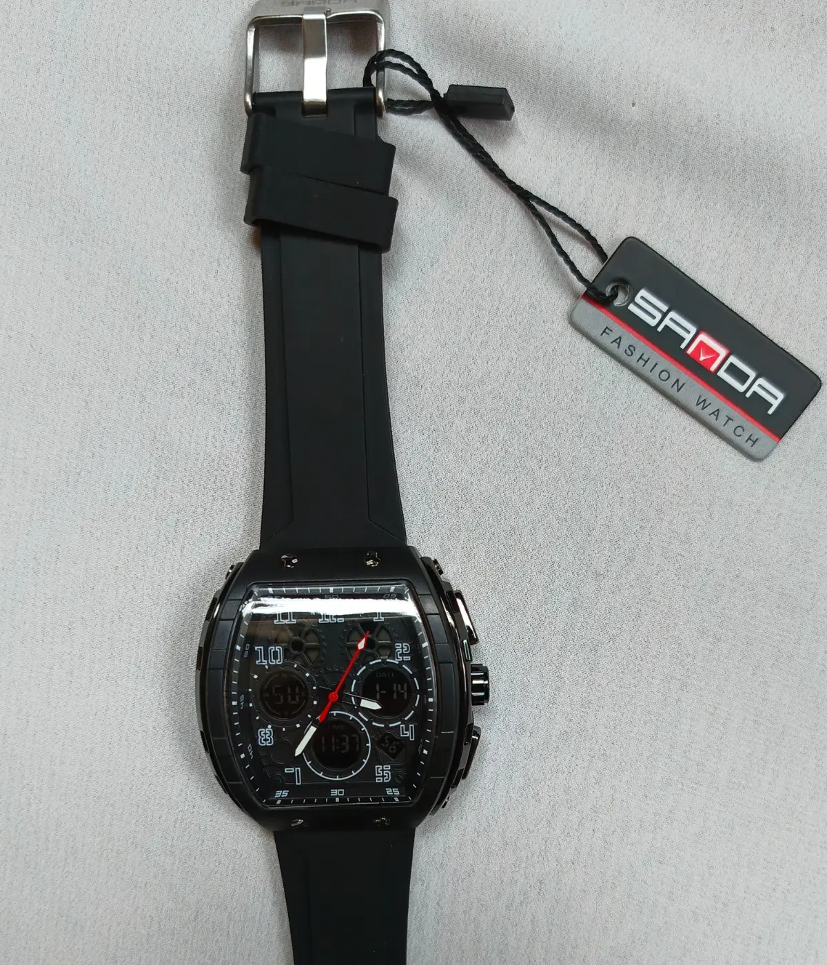 Dual SANDA Watch black dual time display