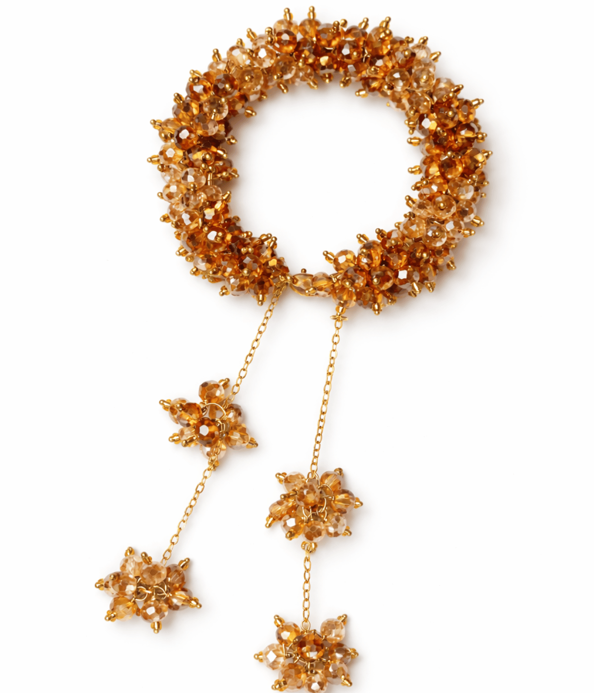 crystal handmade wedding golden gajrah bracelet