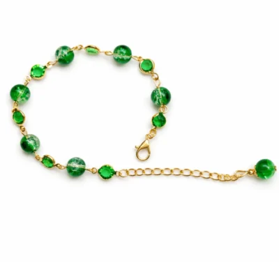 Minimal handmade green crystal bracelet