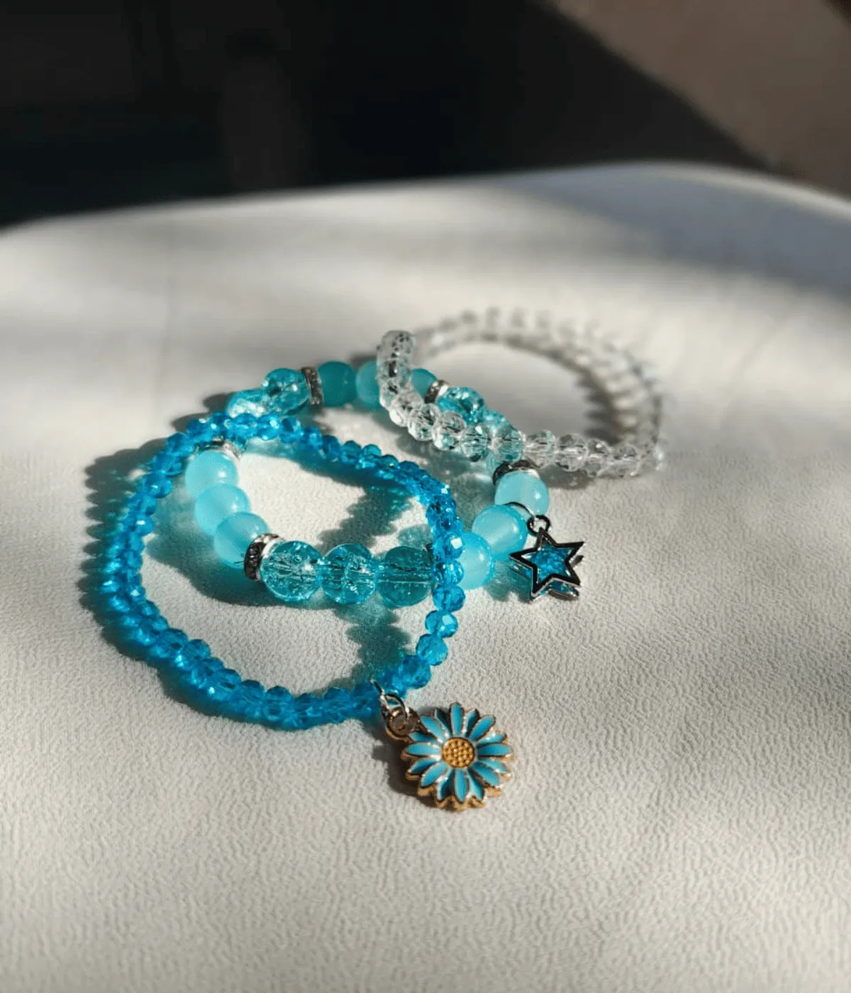 Kids Blue Crystal Bracelet Set