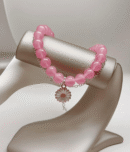 Milky Beads Daisy Bracelet with daisy flower charm