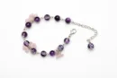Purple Bracelet with Pink Flowers