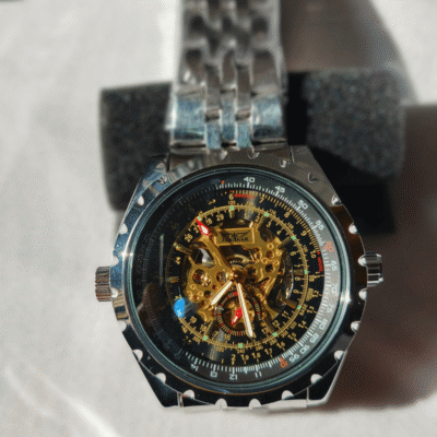 automatic mechanical luxury watch close up dial