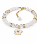 White beads bracelet with flower charm by Stay Decorative