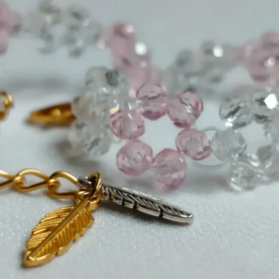 Pink Crystal Bead Bracelet Bead Detail