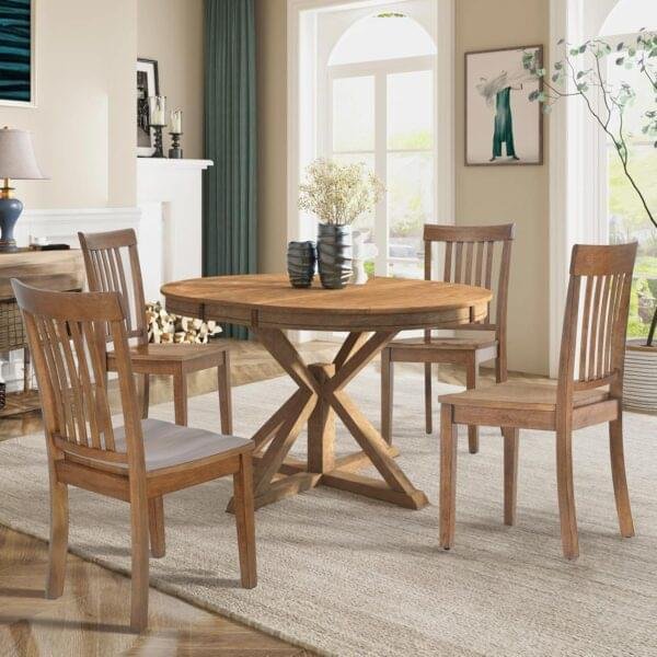 COLAMY Wooden Dining Chairs Set of 4
